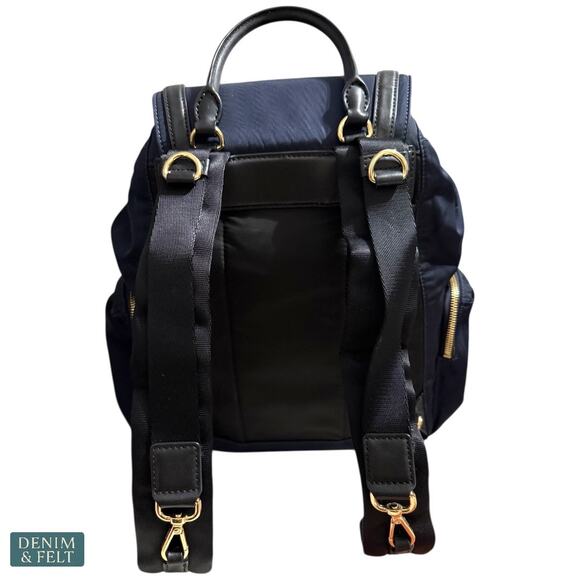 Michael Kors Mott Large Nylon Diaper Backpack Navy Black Gold Luxe Mom Bag main image 6